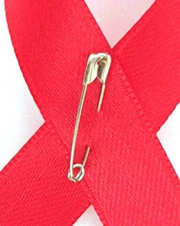 Aids-Schleife - rote Schleife - Awareness Ribbon rot, 10 Stück - reversschleifen