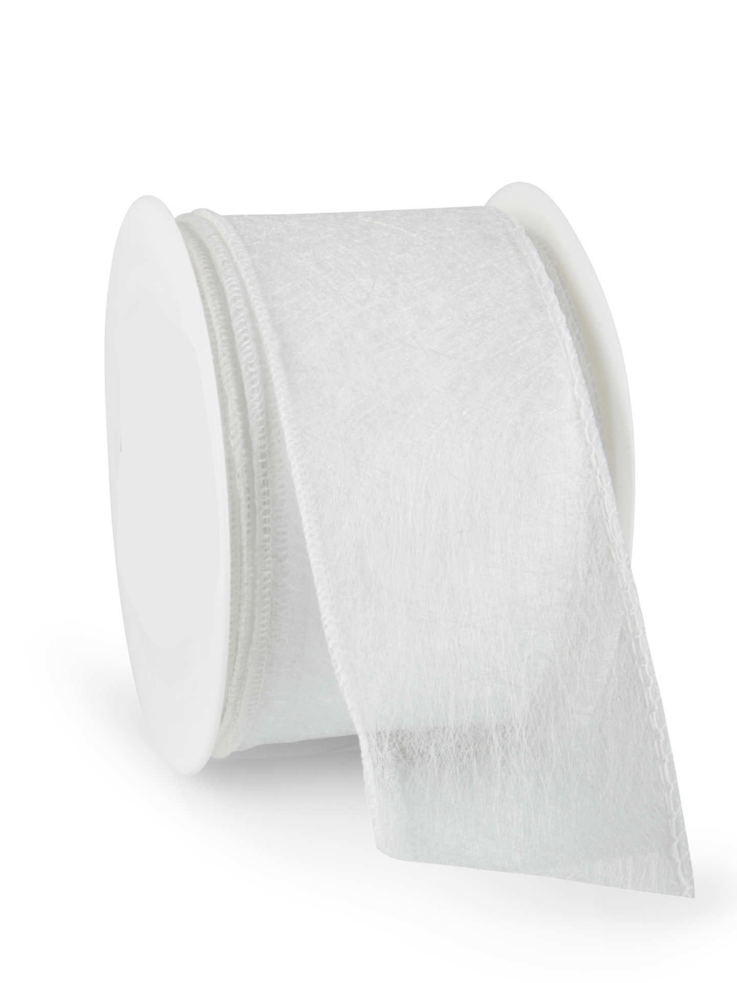 Wetterfestes Vliesband mit Drahtkante, weiß, 60 mm breit - wetterfeste-baender